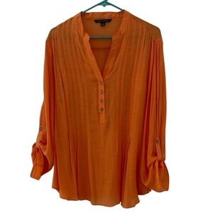 Zac & Rachel Vibrant Orange Blouse Size XL